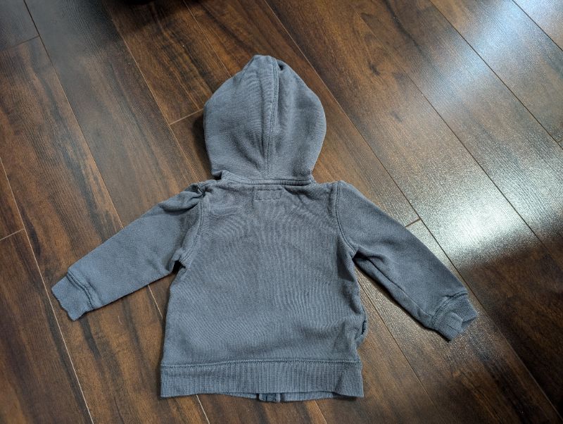 Grey zip up sweater 80cm (12m), Kids 12 Month (9-12M)