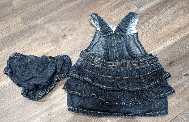 Jean overall jumper/dress 6-12m, Kids 9 Month (6-9M)