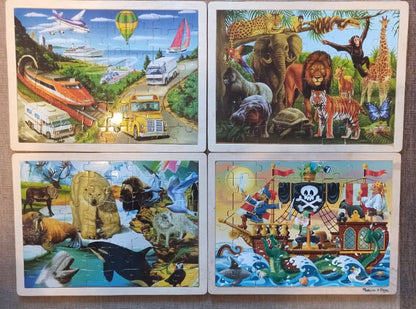 Melissa and Doug Wooden Puzzle Lot - 48pcs