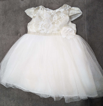 4ever free White and gold party dress. 24m, Kids 24 Month (18-24M)