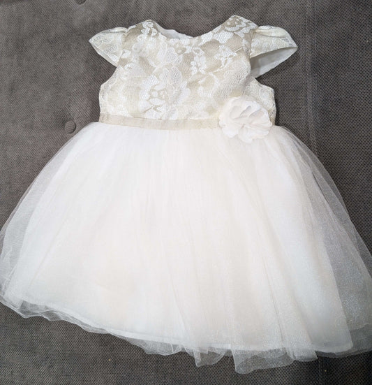 4ever free White and gold party dress. 24m, Kids 24 Month (18-24M)