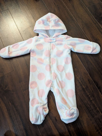 Pink and white polka dot bunting suit 6 month, Kids 6 Month (3-6M)