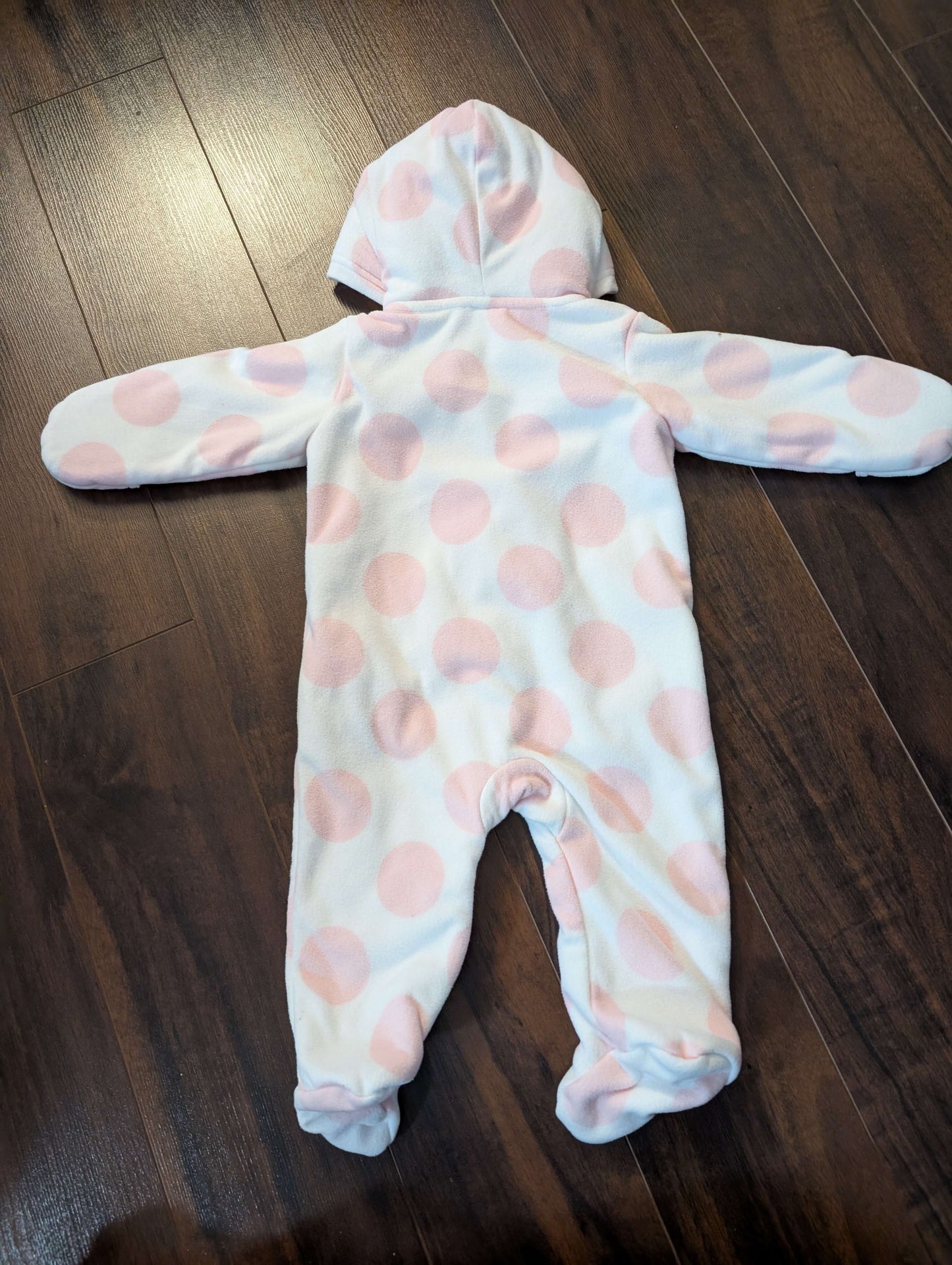 Pink and white polka dot bunting suit 6 month, Kids 6 Month (3-6M)
