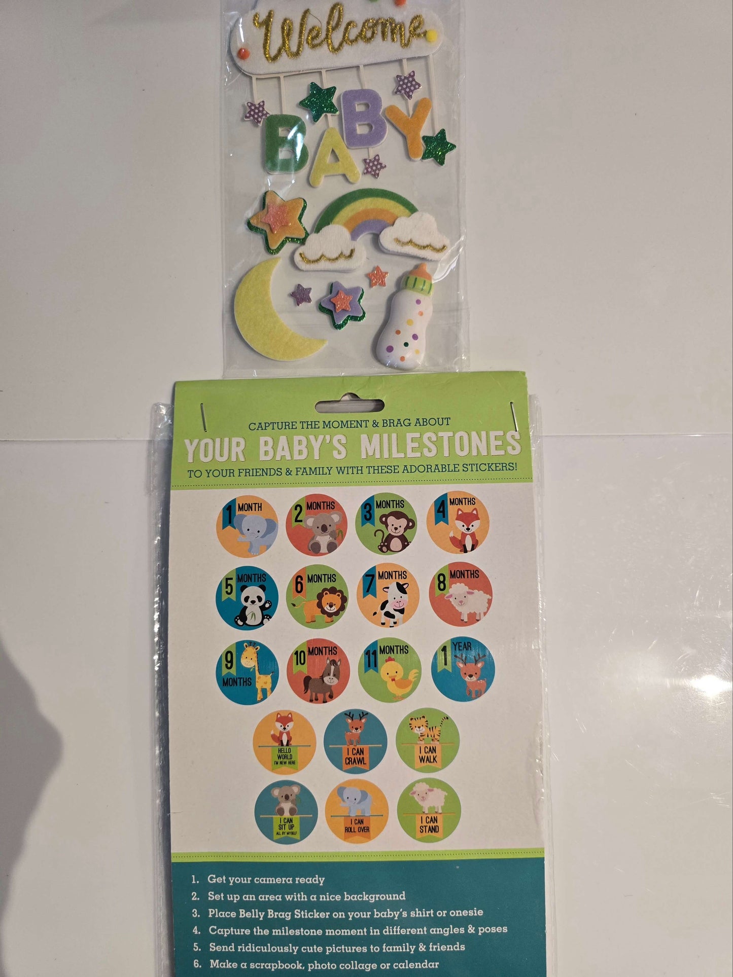 Baby age growth stickers & scrapbooking/baby book supplies