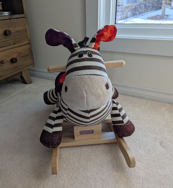 Wooden Rocking Zebra: MRSP $89.99 CAD