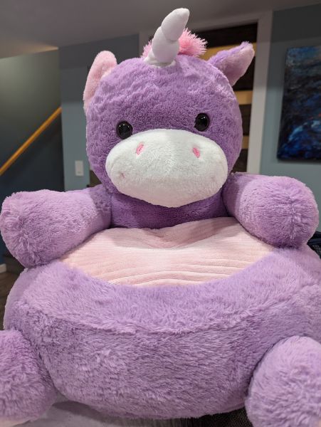 Unicorn plush chair