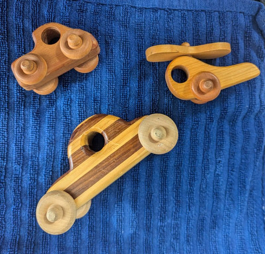 Wooden toy cars