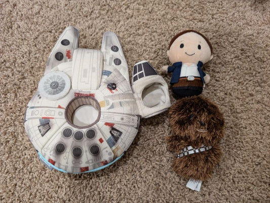 Star Wars Han Solo and Chewbacca in Millennium Falcon Plush Set