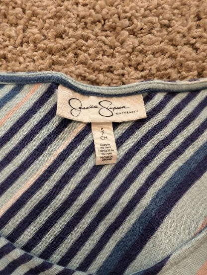 Jessica Simpson Striped Maternity Shirt, Maternity S (4-6)