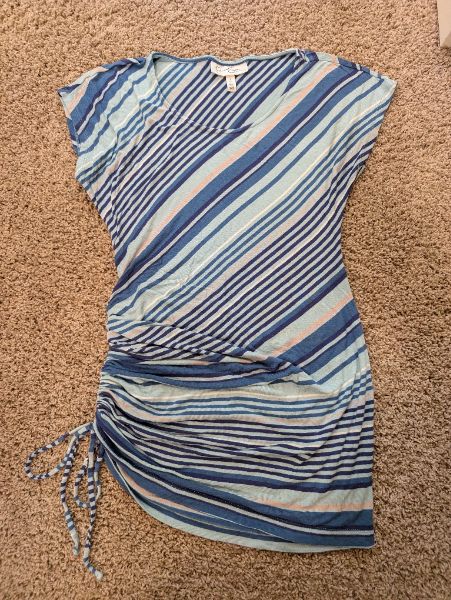 Jessica Simpson Striped Maternity Shirt, Maternity S (4-6)