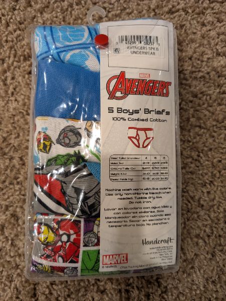 Size 6 Marvel Avengers Underwear-Brand New