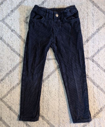 Navy Blue Slim Fit Corduroy Pants, H&M, Size 5/6, Kids 5/5T (extra small)