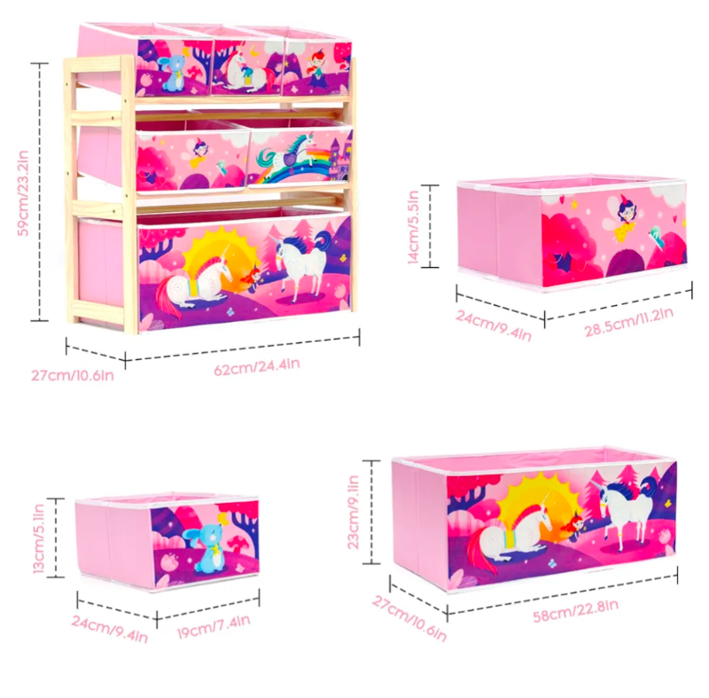 Kids Toy Organizer Rack, Unicorns, MSRP: $55