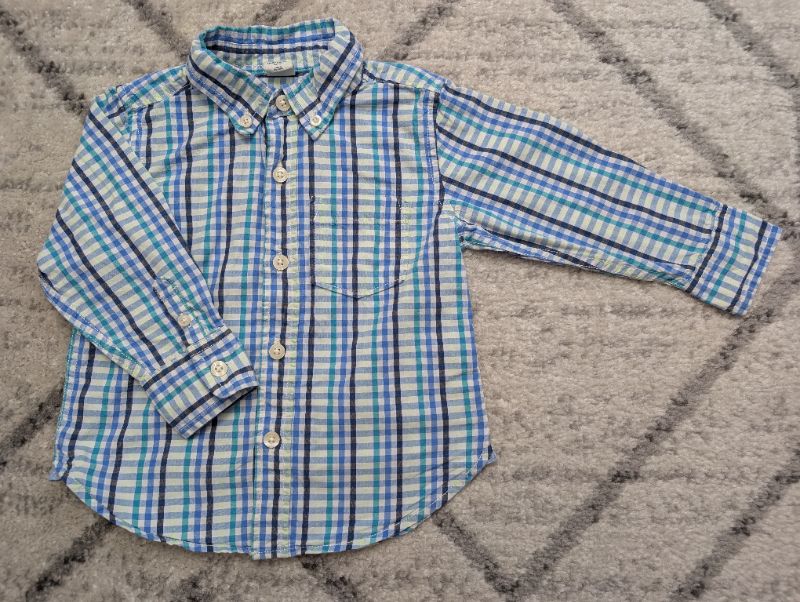 Blue Plaid Button Down & Jeans, 24M, Kids 24 Month (18-24M)