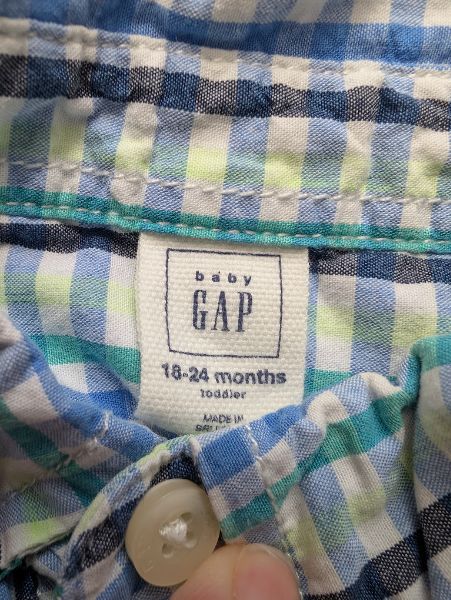 Blue Plaid Button Down & Jeans, 24M, Kids 24 Month (18-24M)