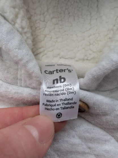 Carter's, Quilted Grey Hooded Bunting Suit, Newborn, Kids Newborn