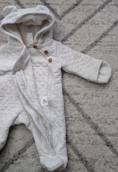 Carter's, Quilted Grey Hooded Bunting Suit, Newborn, Kids Newborn