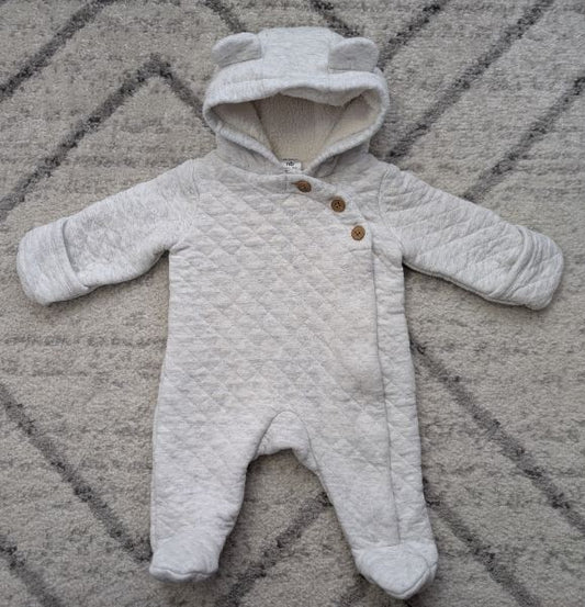Carter's, Quilted Grey Hooded Bunting Suit, Newborn, Kids Newborn