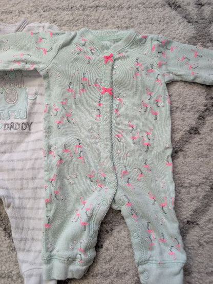 Mixed Brands, 5 Girl Sleepers, Size NB, Kids 3 Month (0-3M)