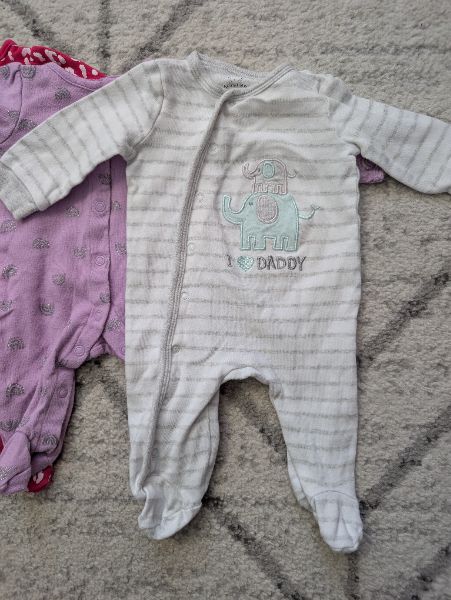 Mixed Brands, 5 Girl Sleepers, Size NB, Kids 3 Month (0-3M)