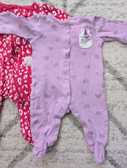 Mixed Brands, 5 Girl Sleepers, Size NB, Kids 3 Month (0-3M)