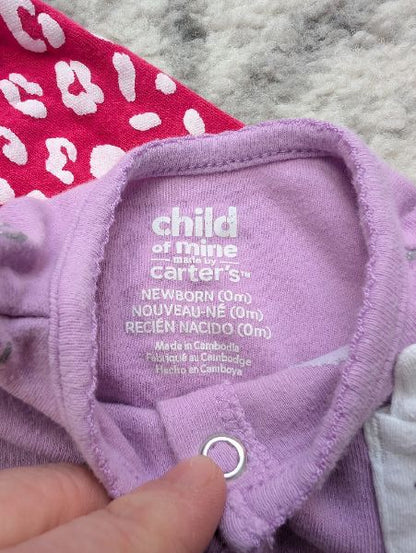 Mixed Brands, 5 Girl Sleepers, Size NB, Kids 3 Month (0-3M)