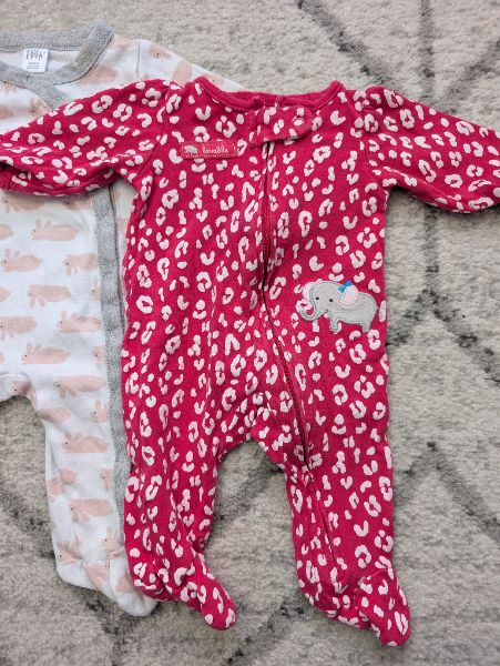 Mixed Brands, 5 Girl Sleepers, Size NB, Kids 3 Month (0-3M)