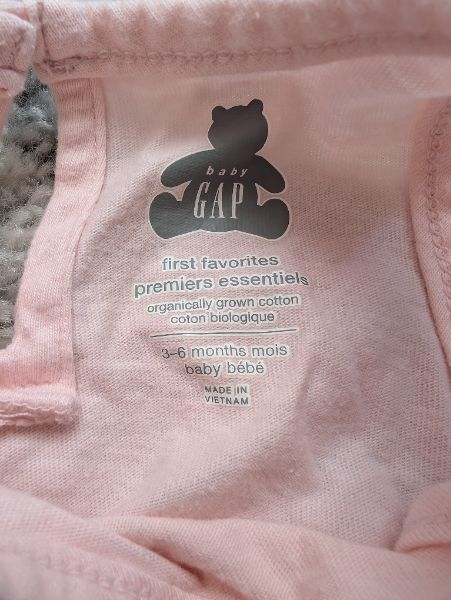 Baby Gap, Pink Romper & Bib, 3-6M, Kids 6 Month (3-6M)
