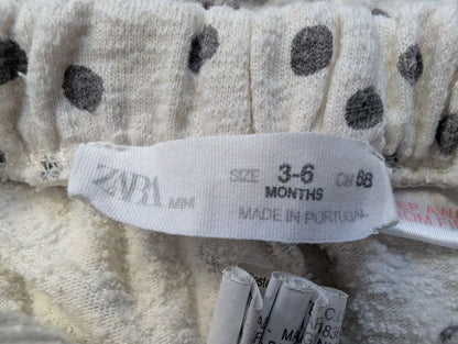 Grey & White Polka Dots Pants with Grey Onesie, 3-6M, Kids 6 Month (3-6M)