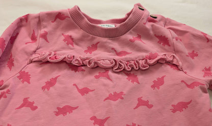 Kite Brand, Pink Dino Sweatsuit, 6-9M, Kids 9 Month (6-9M)