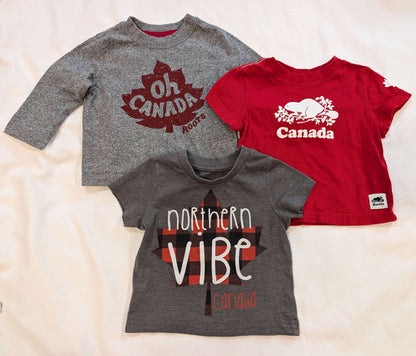 6-12M Canada Themed Shirts, 3 Pack, Kids 12 Month (9-12M)