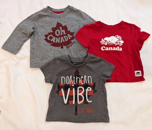 6-12M Canada Themed Shirts, 3 Pack, Kids 12 Month (9-12M)