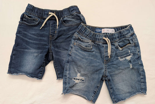 2 Pairs Jean Shorts, Size 6/7 (Small), Kids 6/6X (extra small)