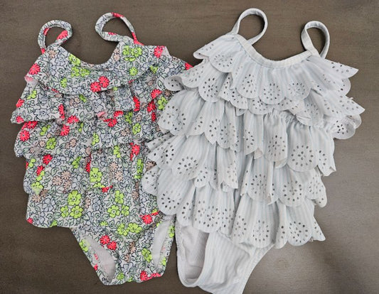 0-6m GAP Girls Ruffle Swimsuit Bundle