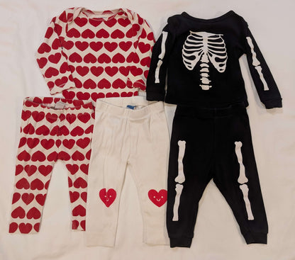 6-9M Valentine & Halloween Outfits, Kids 9 Month (6-9M)