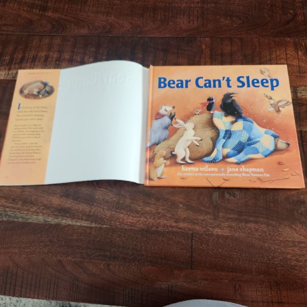 Bear Can't Sleep book, large hardcover book