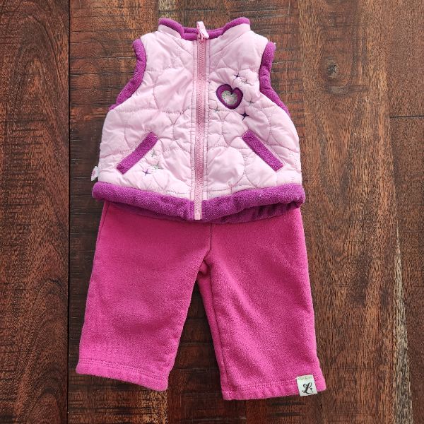 Baby girl vest & pants set,  6 months, pink & purple, Kids 6 Month (3-6M)