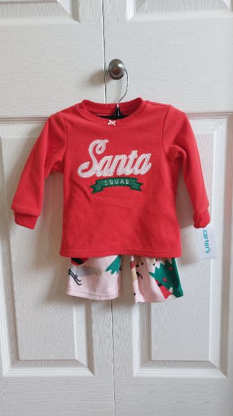 *New* 12 month girls christmas 2 piece fleece pajamas