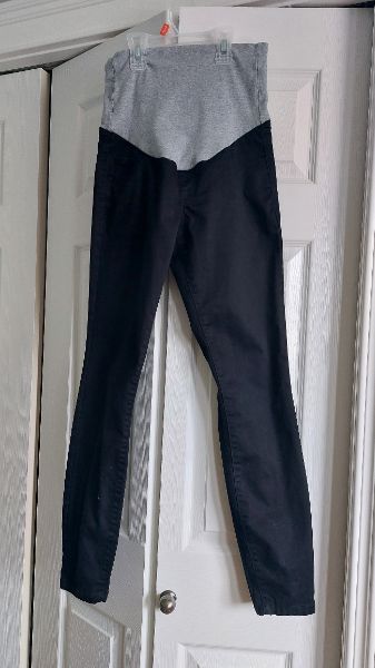Thyme maternity slim fit black pants, XS, Maternity XS (0-2)