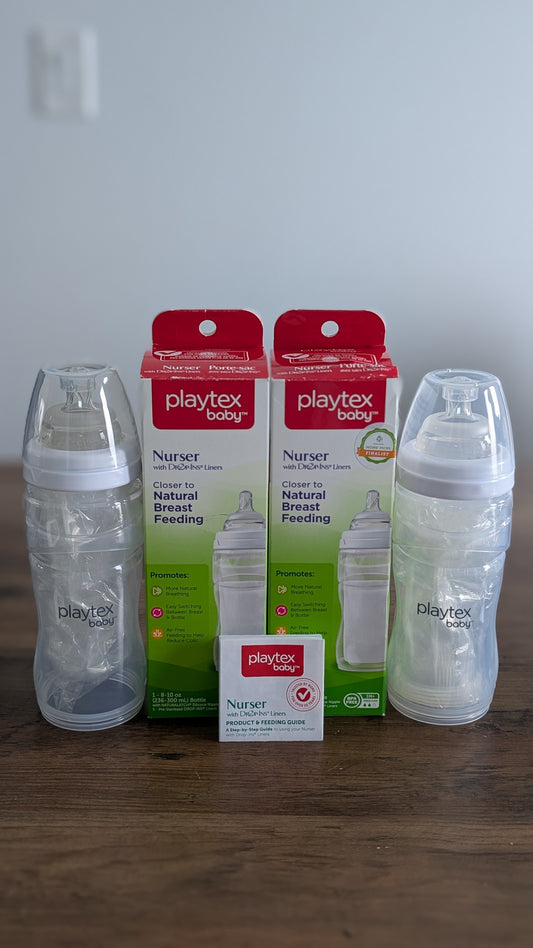 Two Playtex Baby Nurser Bottle with drop in liners
