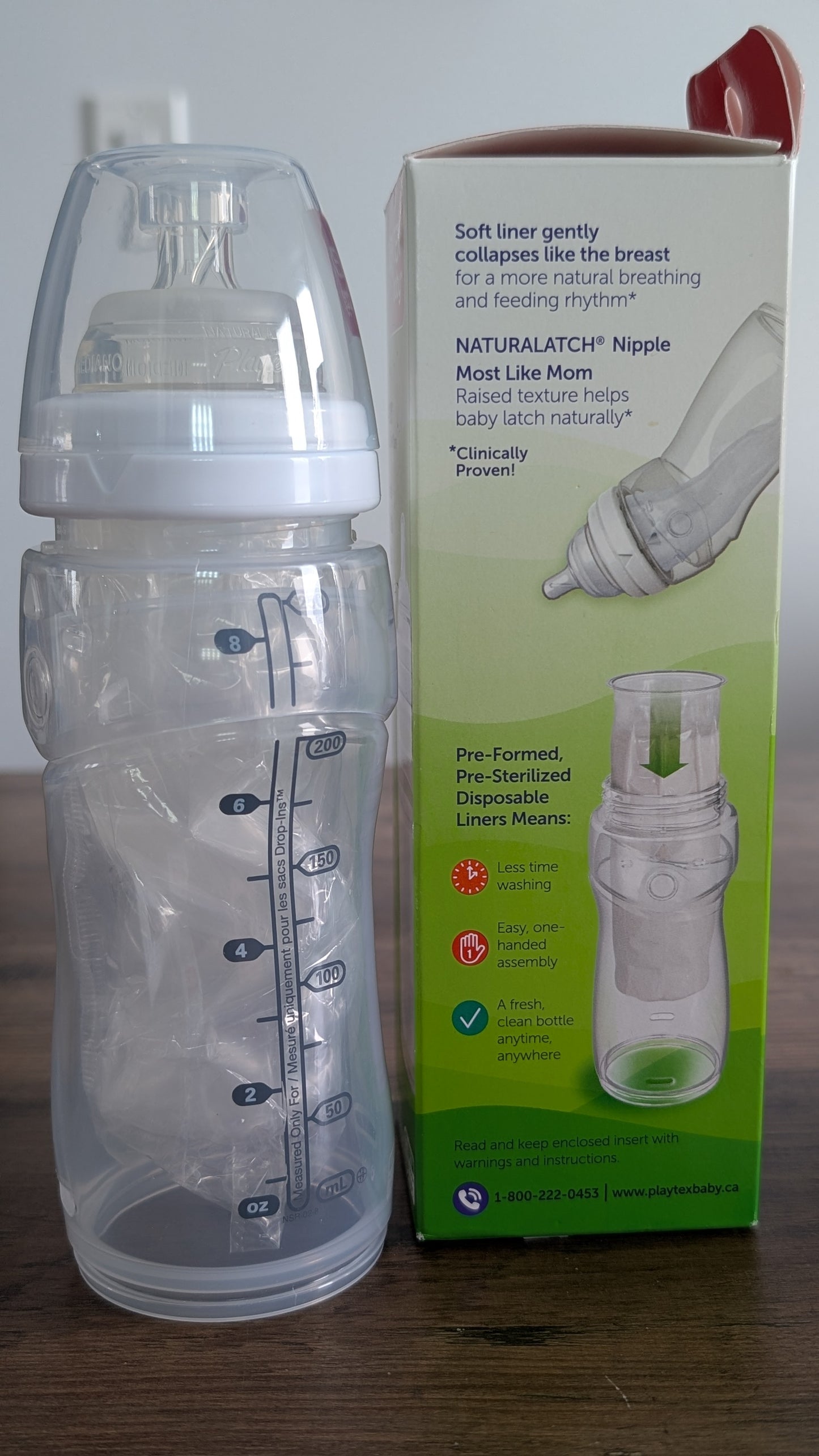 Two Playtex Baby Nurser Bottle with drop in liners