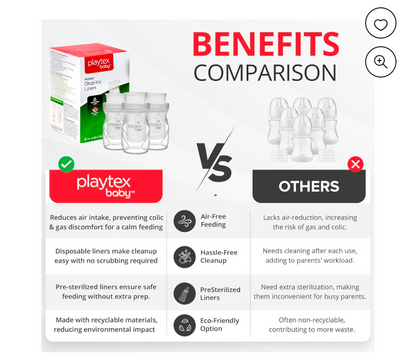 Two Playtex Baby Nurser Bottle with drop in liners