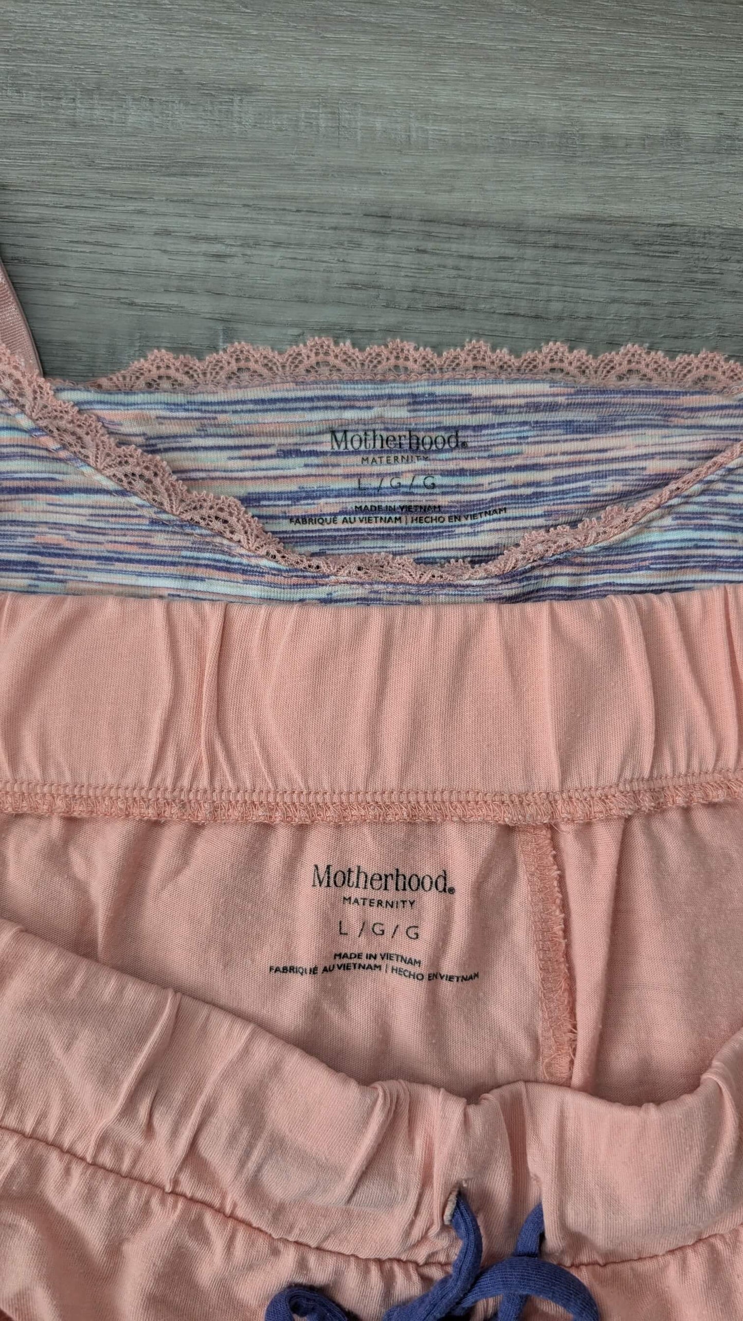 2 piece Motherhood Maternity Nursing Pajamas Size L, Maternity L (12-14)
