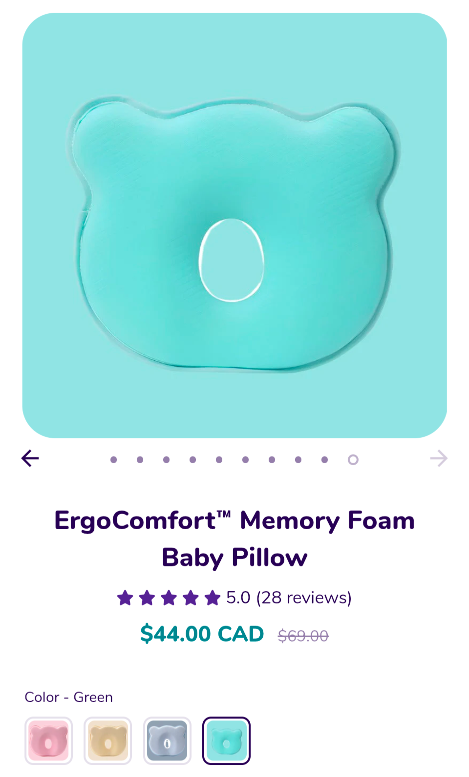 Ergonomic Memory Foam Anti Flat Head Baby Pillow