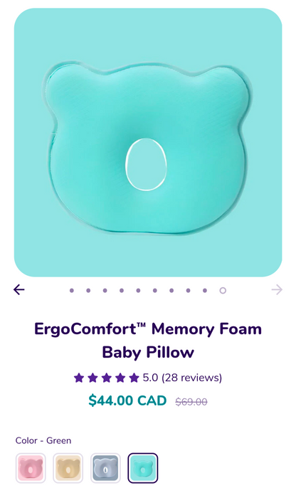 Ergonomic Memory Foam Anti Flat Head Baby Pillow