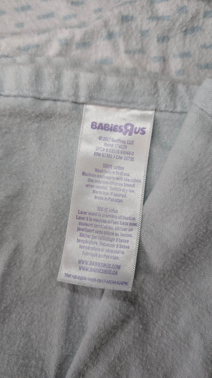 4pc Cotton/Flannel Receiving Blanket Blue