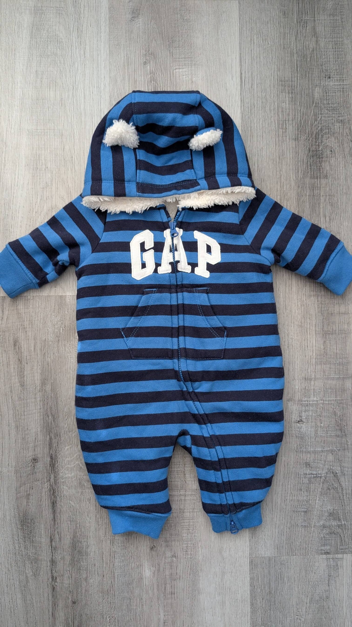 Gap Baby Bunting Suit Blue  0-3m, Kids 3 Month (0-3M)