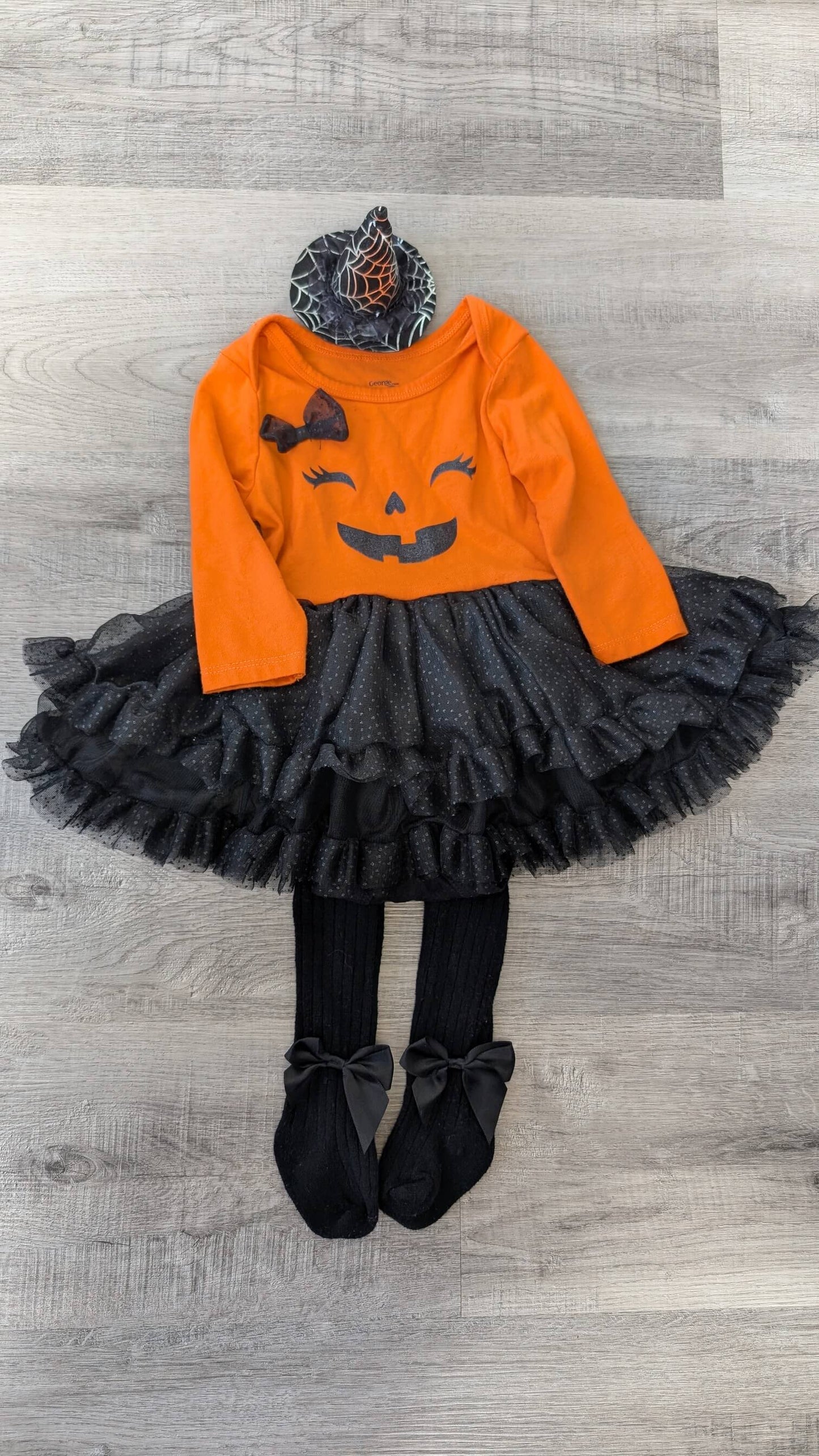 3-6m Halloween Pumpkin 3pc Set, Kids 6 Month (3-6M)
