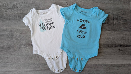 Two Indigo Baby Onesies 0-3m, Kids 3 Month (0-3M)
