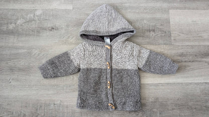 Anko Baby Sherpa lined Grey Cardigan  6-12m, Kids 12 Month (9-12M)